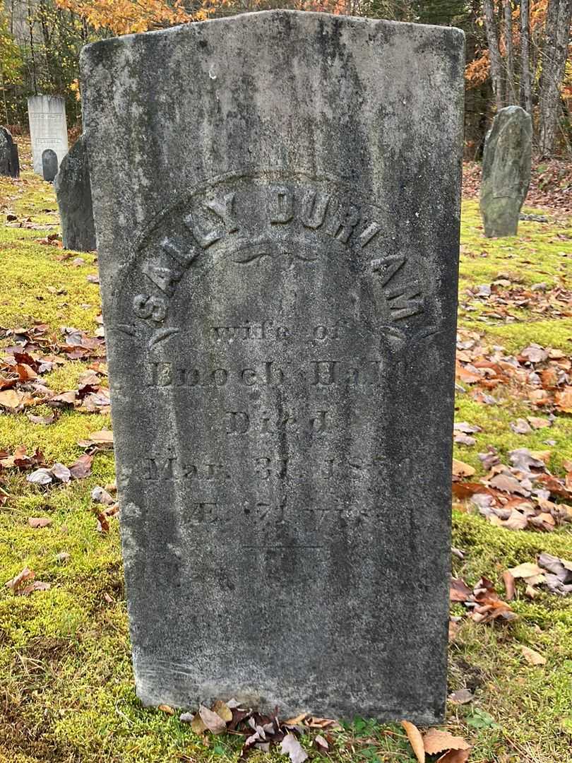 Sally Durlam Hall's grave. Photo 2