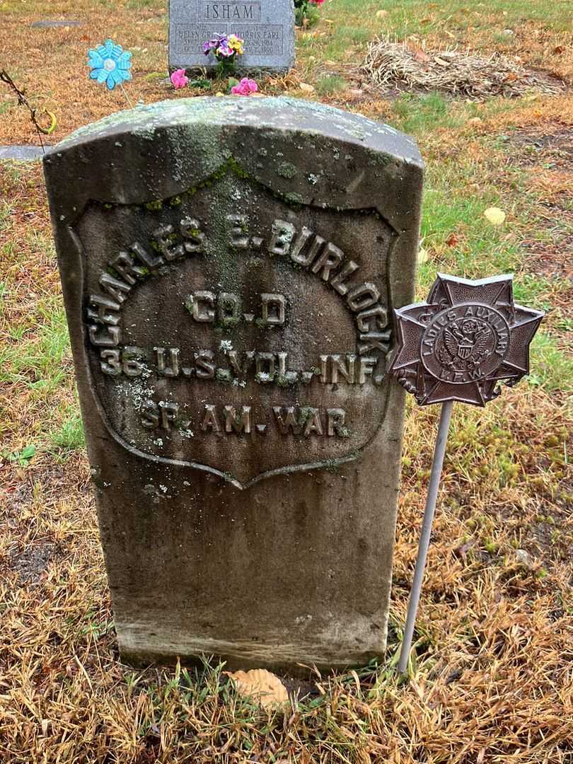 Charles E. Burlock's grave. Photo 3