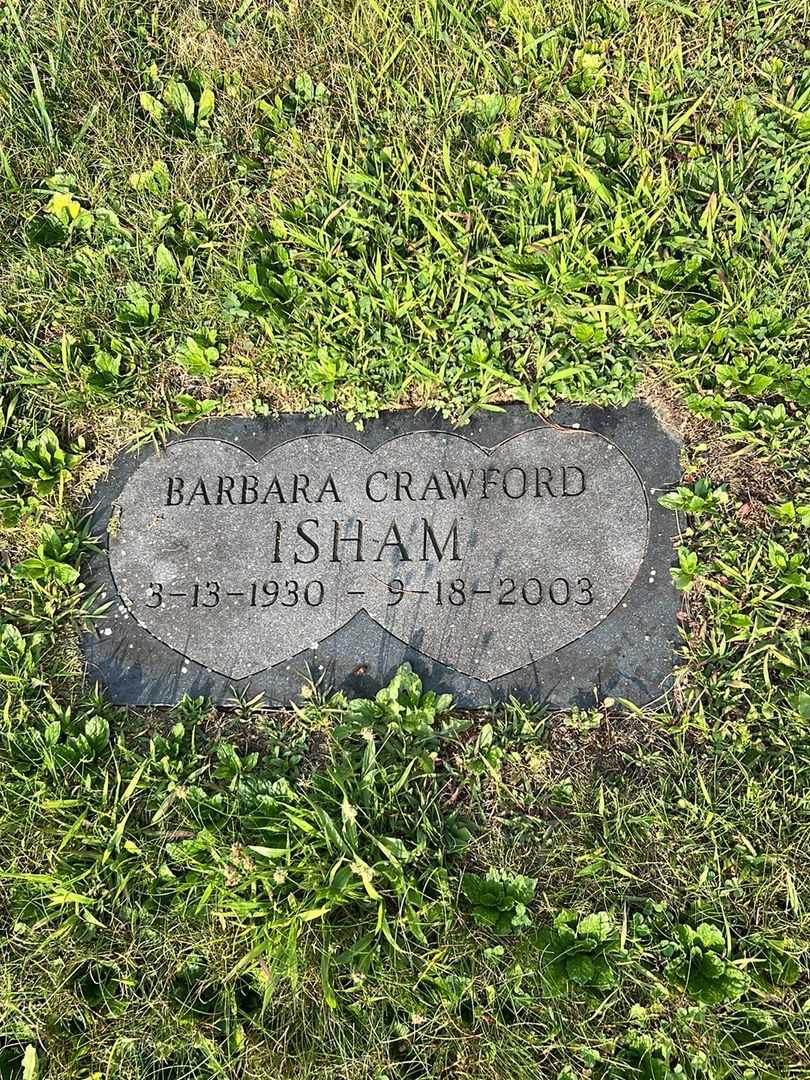 Barbara E. Crawford Isham's grave. Photo 3