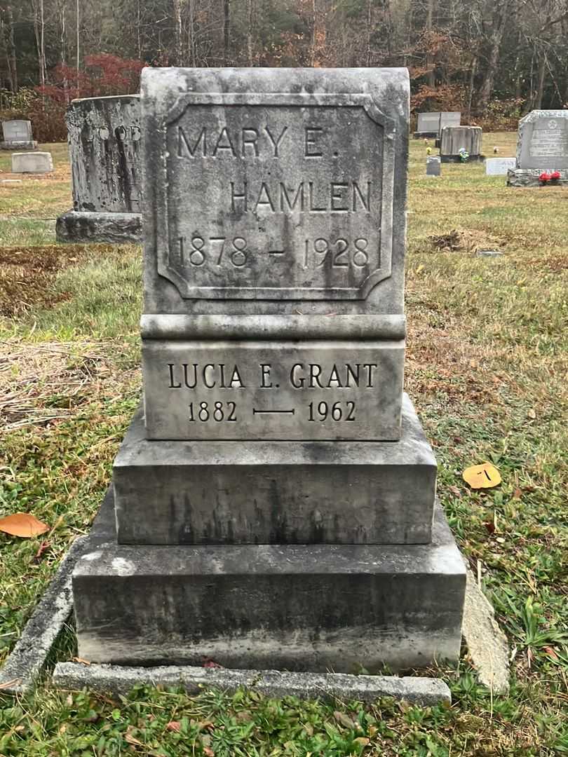 Mary E. Hamlen's grave. Photo 2