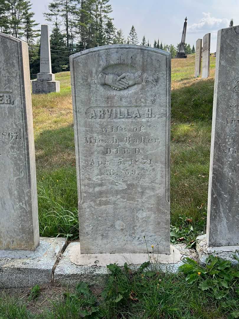 Arvilla H. Baker's grave. Photo 2
