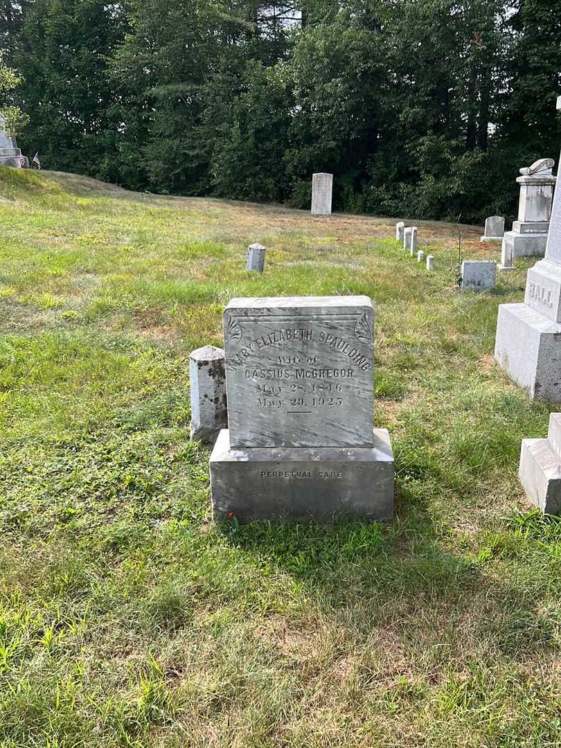 Mary Elizabeth Spaulding McGregor's grave. Photo 1