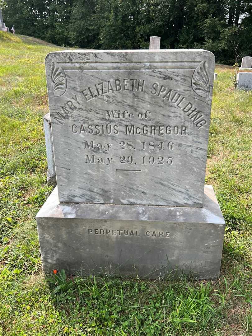 Mary Elizabeth Spaulding McGregor's grave. Photo 2