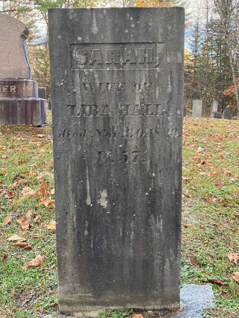 Sarah Hall's grave. Photo 2