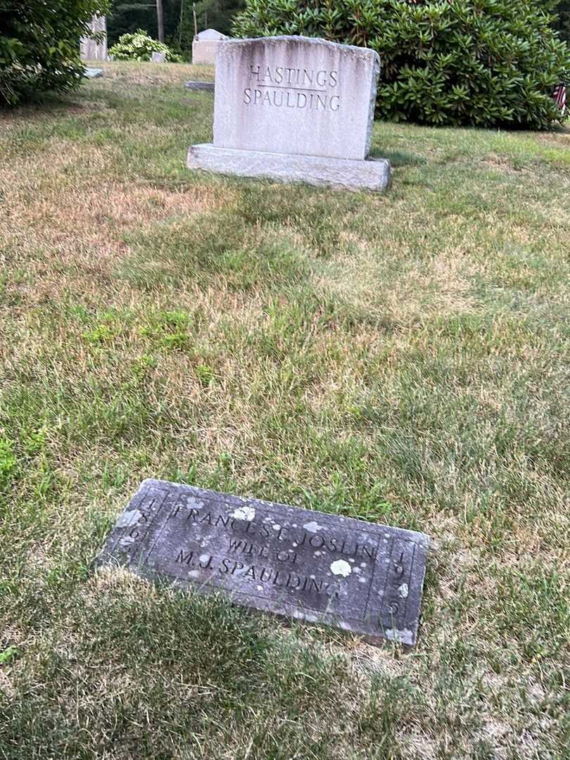 Frances E. Joslin Spaulding's grave. Photo 2