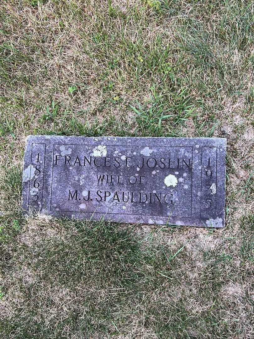 Frances E. Joslin Spaulding's grave. Photo 3